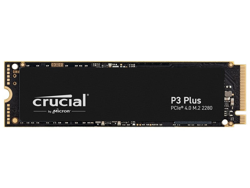 Crucial CT4000P3PSSD8 P3 Plus 4TB Gen4 NVMe SSD 4800/4100 MB/s R/W 800TBW 650K/900K IOPS 1.5M hrs MTTF Full-Drive Encryption M.2 PCIe4 5yrs