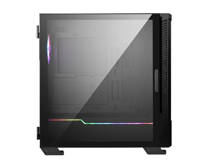 MSI MPG VELOX 100P AIRFLOW Mid Tower Gaming Computer Case 'Black, 3x 120mm Fan + 1x 120mm ARGB Fan, ARGB light strip, USB Type-C, 1x Tempered Glass, Center, E-ATX, ATX, mATX, mini-ITX'