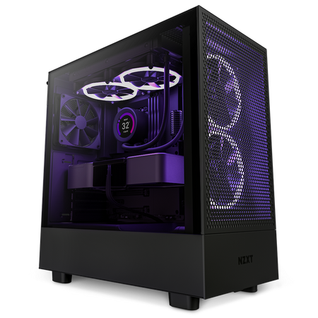 NZXT H Series H5 Flow Edition ATX Mid Tower Chassis All Black color