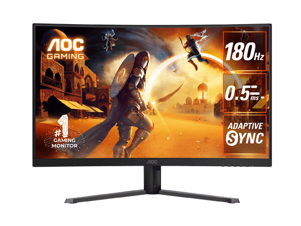 AOC CQ32G4E 31.5" QHD Curved 1500R Gaming Monitor. 2560 × 1440 (QHD), Curved, 180Hz, 0.5ms, Adaptive Sync, HDR 10