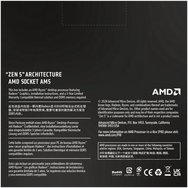 AMD 100-100001277WOF Ryzen 9 9950X 16-Core AM5 5.7 GHz CPU