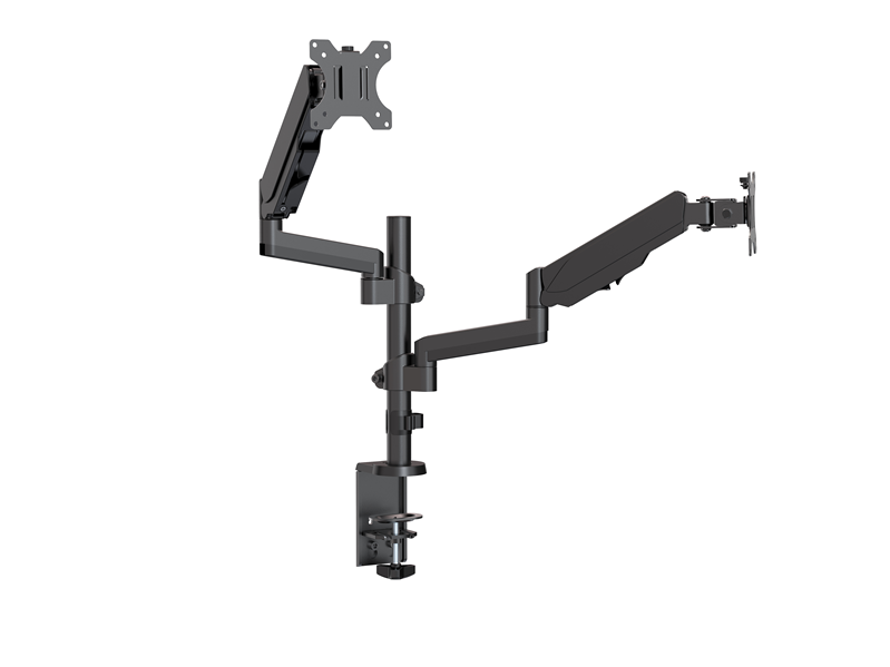 Brateck LDT16-C024 Dual Monitor Full Extension Gas Spring Dual Monitor Arm (independent Arms) Fit Most 17"-32" Monitors Up to 8kg per screen VESA 75x75/100x100