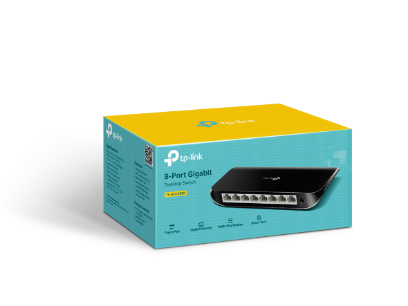 TP-LINK TL-SG1008D network switch Unmanaged Gigabit Ethernet (10/100/1000) Black