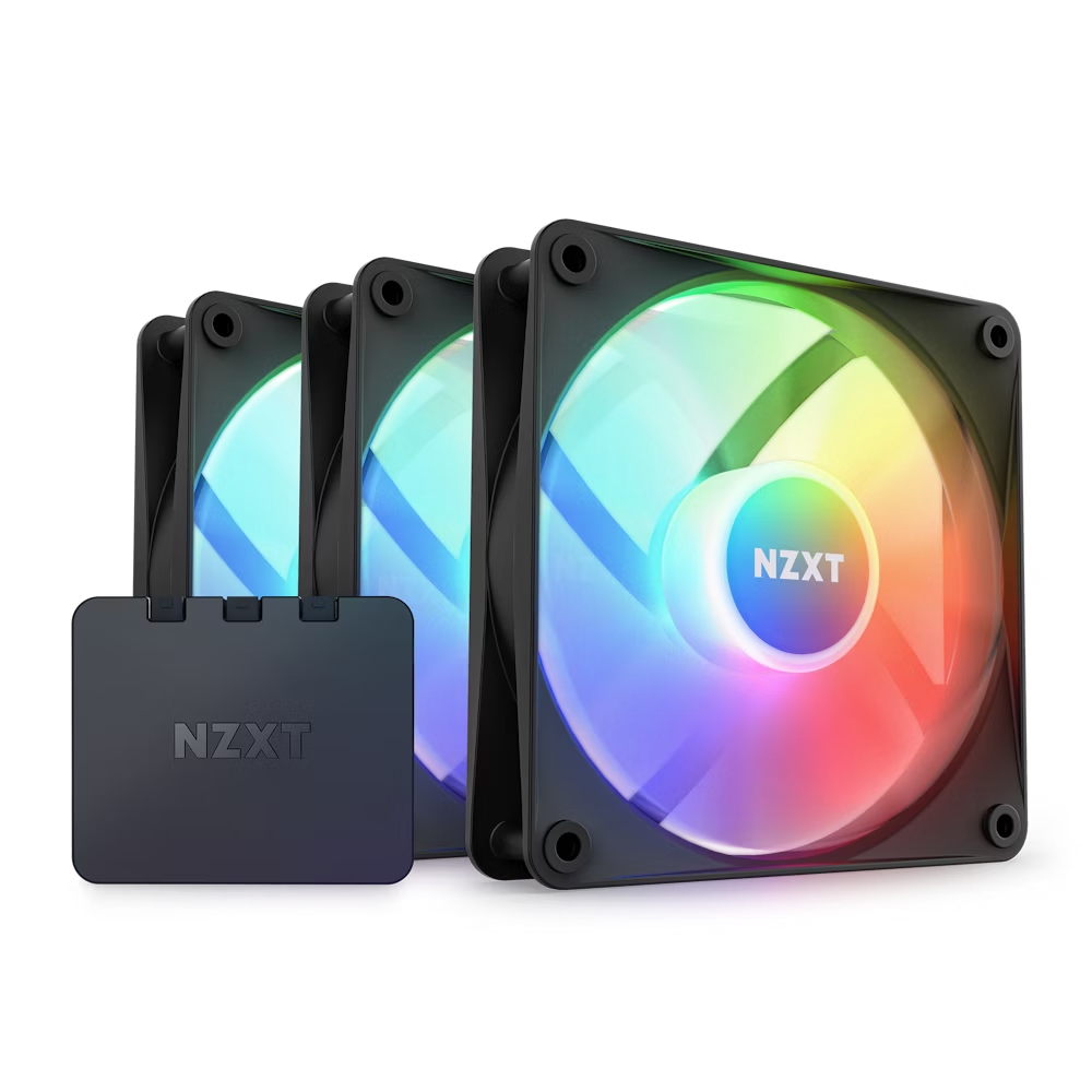 NZXT RF-C12TF-B1 F120RGB Core - 120mm Hub-mounted RGB Fan - Triple Pack (Black) w/RGB Controller