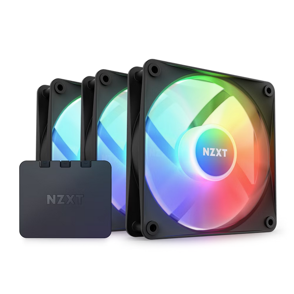 NZXT RF-C12TF-B1 F120RGB Core - 120mm Hub-mounted RGB Fan - Triple Pack (Black) w/RGB Controller