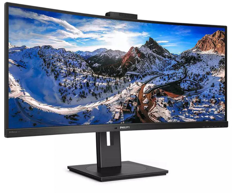 Philips 346P1CRH  34" (21:9) WQHD UltraWide Curved Monitor. VA, 3440x1440, 4ms, 100Hz, HDMI, DP, USB-C/90W PD, RJ45, DP Out, H/Adj, Webcam, KVM, MultiVeiw, Speaker, 4YR