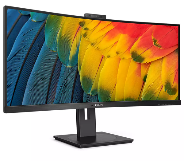 Philips 34B1U5600CH 34" (21:9) WQHD UltraWide Curved Monitor. VA, 3440x1440, 4ms, 120Hz, HDMI, DP, USB-C/100W PD, RJ45, H/Adj, Webcam, KVM, MultiVeiw, Speaker, 4YR