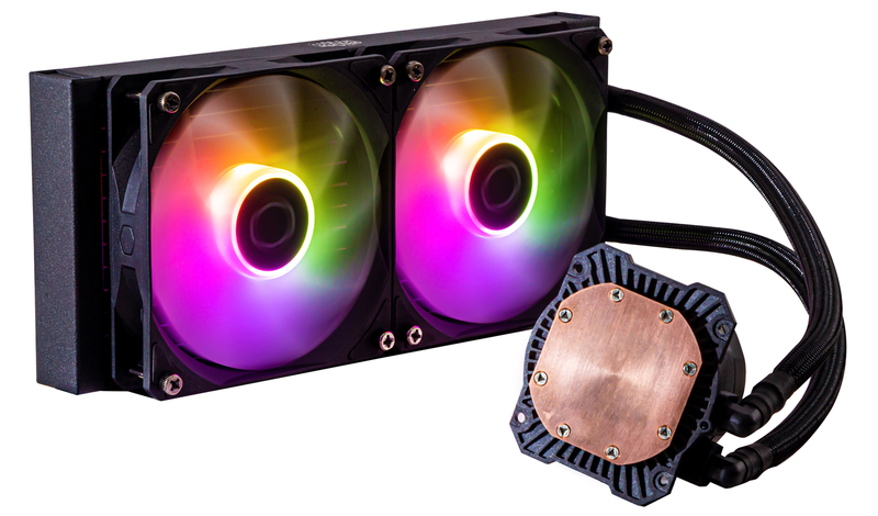 Cooler Master MLW-D24M-A18PZ-R1 ML240L Core ARGB, 2x New 120 ARGB Fan, New Dual Chamber Gen S, 240mm Radiator with Larger Surface Area, CryoFuze Thermal Paste