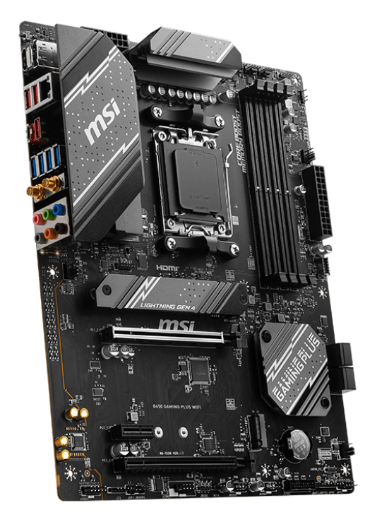 MSI MPG B650 GAMING PLUS WIFI AMD AM5 ATX Motherboard, 4x DDR5 ~192GB, 2x PCI-E x16, 1x PCI-E x1, 2x M.2, 4x SATA, 7x USB 3.2, 1x USB-C