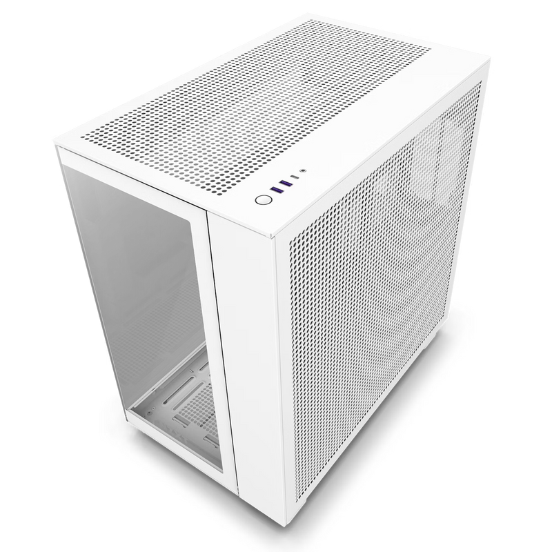 NZXT CM-H91FW-S1 H9 Flow (2023) Dual-Chamber Mid-Tower Case without Fans (SI) - All White