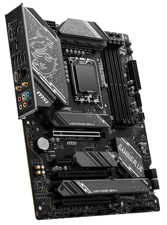 MSI Z790 Gaming PLUS WIFI Intel E-ATX Motherboard, 4x DDR5~192GB, 3x PCI-E x 16, 2x PCI-E x 1, 3x M.2, 4x SATA, 7x USB 3.2, 1x USB-C