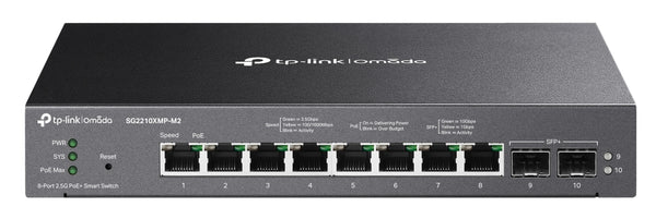 TP-Link SG2210XMP-M2 Omada 8-Port 2.5GBASE-T and 2-Port 10GE SFP+ Smart Switch with 8-Port PoE+