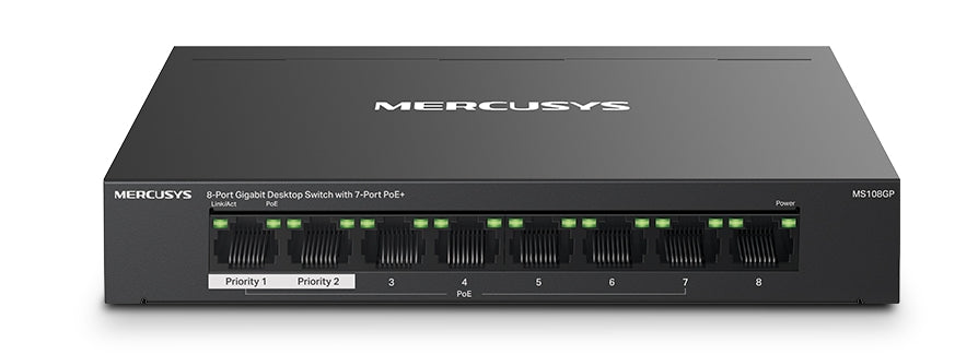 Mercusys MS108GP 8-Port Gigabit Desktop Switch with 7-Port PoE+