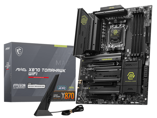 MSI MAG X870 TOMAHAWK WIFI, AMD AM5 ATX Motherboard 4x DDR5~256GB, 3x PCIe x16, 4x M.2, 5x USB 3.2, 4x USB2.0, 3x USB-C