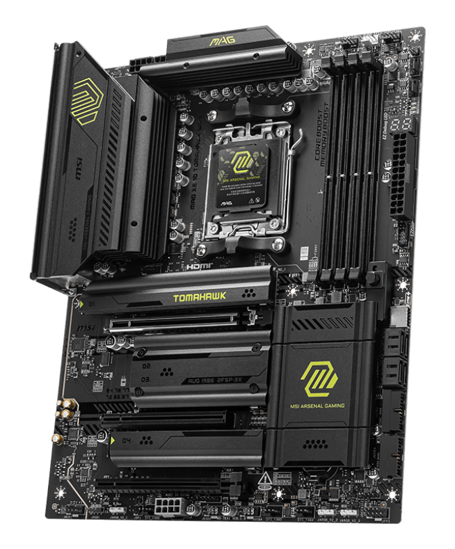 MSI MAG X870 TOMAHAWK WIFI, AMD AM5 ATX Motherboard 4x DDR5~256GB, 3x PCIe x16, 4x M.2, 5x USB 3.2, 4x USB2.0, 3x USB-C