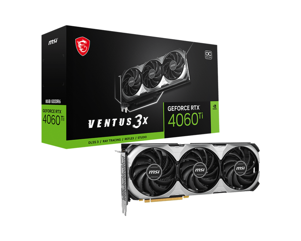 MSI GEFORCE RTX 4060 TI VENTUS 3X E 8G OC Gaming Graphics Card