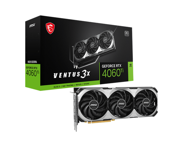 MSI GEFORCE RTX 4060 TI VENTUS 3X E 8G OC Gaming Graphics Card