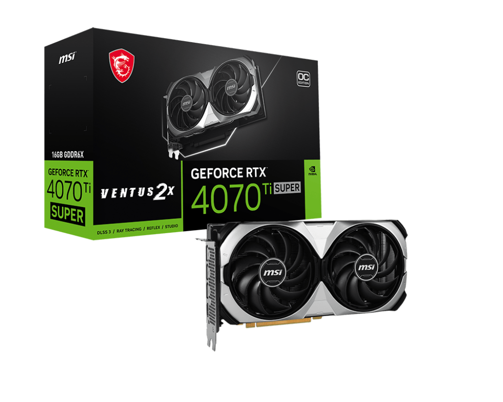 MSI GeForce RTX 4070 Ti SUPER 16G VENTUS 2X OC Gaming Graphics Card