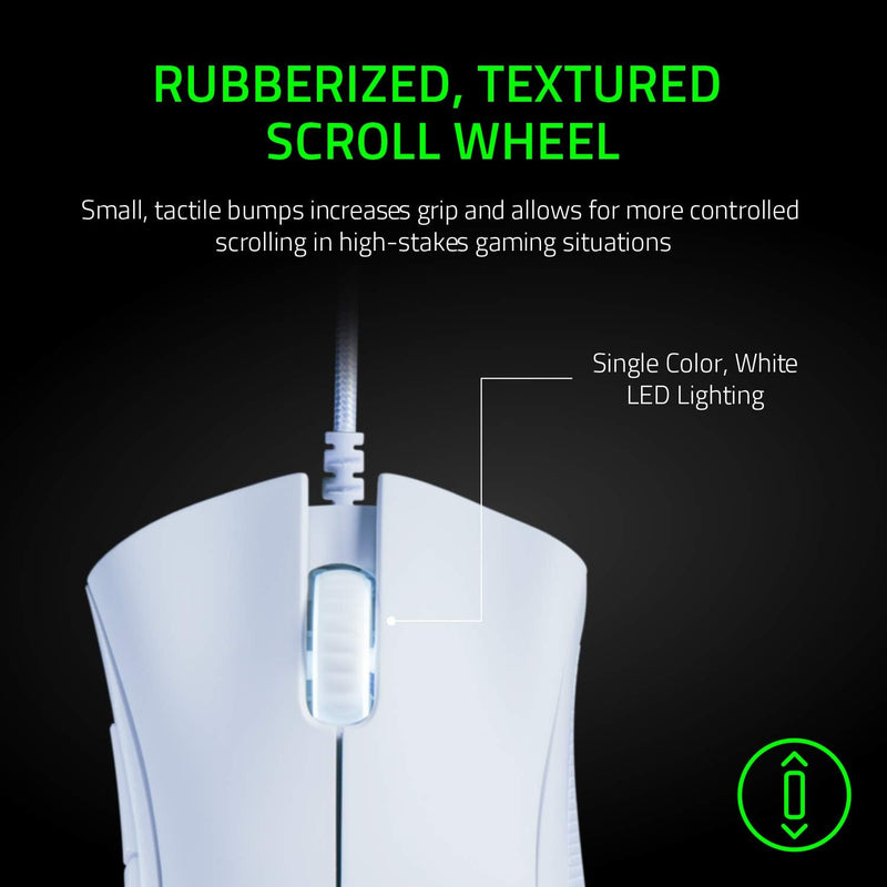 Razer RZ01-03850200-R3M1 DeathAdder Essential White Edition - Ergonomic Wired Gaming Mouse - FRML Packaging