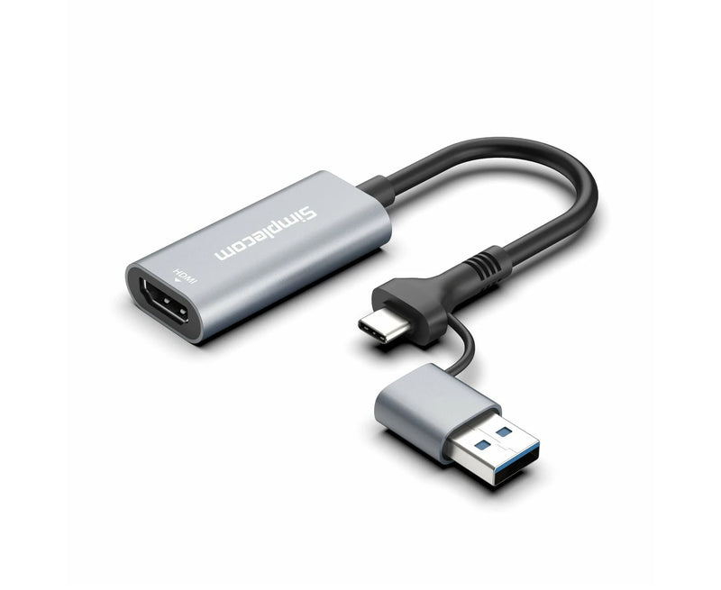 Simplecom DA306C USB 3.0 and USB-C to HDMI Video Card Adapter Full HD 1080p