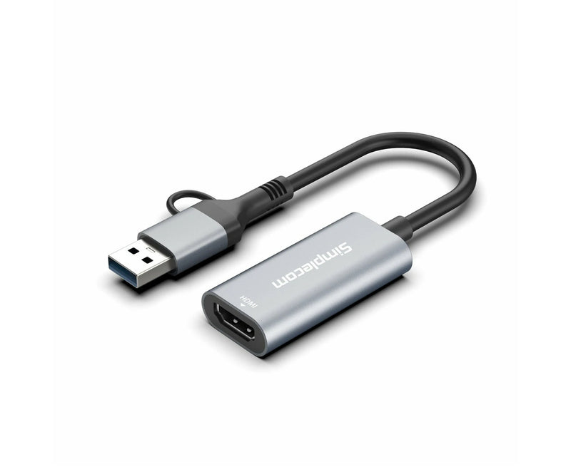 Simplecom DA306C USB 3.0 and USB-C to HDMI Video Card Adapter Full HD 1080p