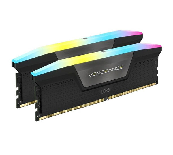 Corsair CMH64GX5M2B6000C40 Vengeance RGB 64GB (2x32GB) DDR5 UDIMM 6000MHz C40 1.35V Desktop Gaming Memory Black