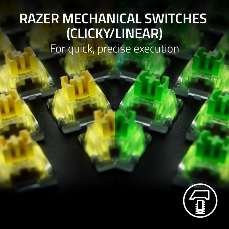 Razer RZ03-04701800-R3M1 BlackWidow V4 X-Mechanical Gaming Keyboard (Yellow Switch)-US Layout-FRML