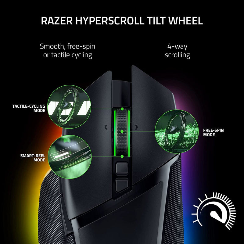 Razer RZ01-04620100-R3A1 Basilisk V3 Pro Black Edition - Ergonomic Wireless Gaming Mouse - AP Packaging