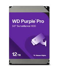 Western Digital WD122PUR Purple Pro 12TB 3.5" Surveillance HDD 7200RPM 256MB SATA3 245MB/s 550TBW 24x7 64 Cameras AV NVR DVR 2.5mil MTBF 5yrs warranty