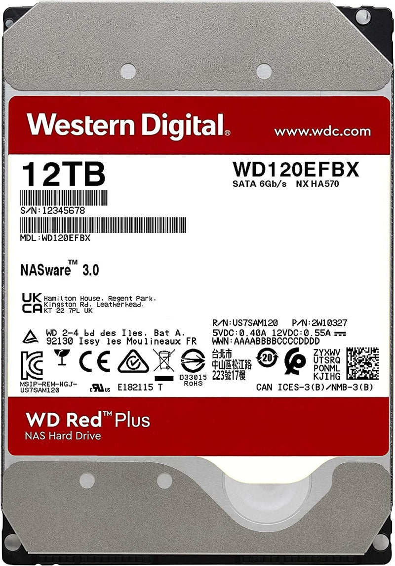 Western Digital WD Red Plus 3.5" 12000 GB Serial ATA III