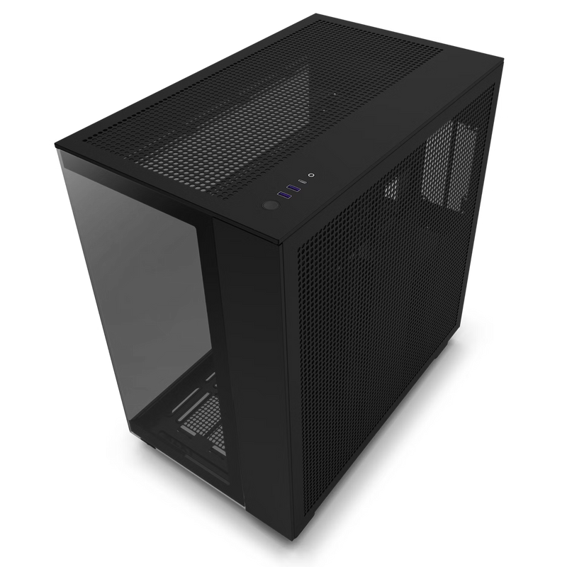 NZXT CM-H91FB-S1 H9 Flow (2023) Dual-Chamber Mid-Tower Case without Fans (SI) - All Black