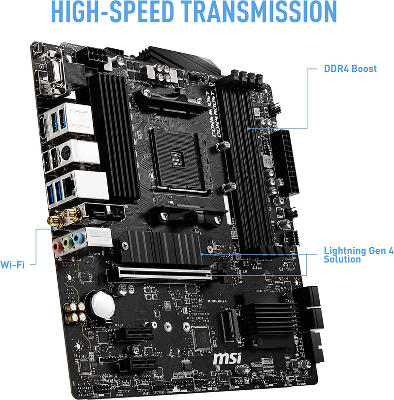 MSI B550M PRO-VDH WIFI mATX Motherboard, DDR4 PCIe 4.0 M.2 HDMI