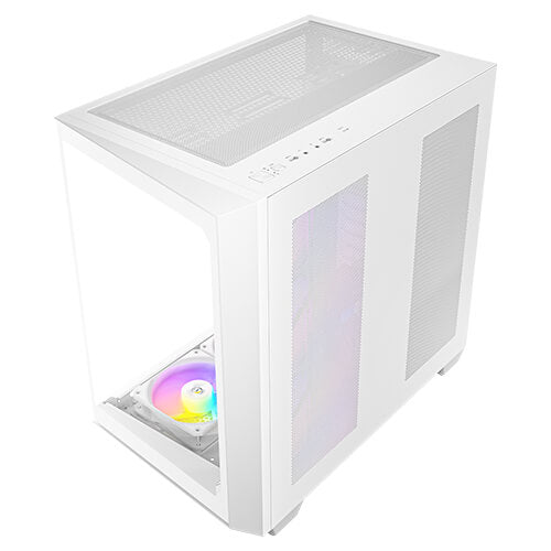 Antec C5 ARGB White ATX, mATX Seamless Edge to Edge, White Gaming Case, 270 degrees, 7x ARGB + PWM FAN Controller, Back Connect Motherboard, Dual Chamber