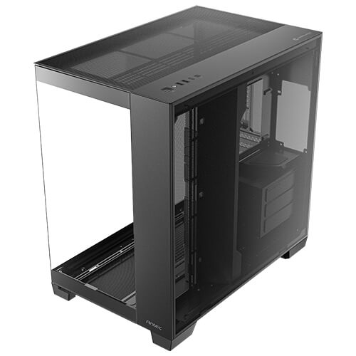 Antec C8 E-ATX, mATX, ITX, Seamless Edge View Front and Side, USB-C, 4mm Tempered Glass, 360mm liquid cooler top, bottom, side. 2x USB 3.0 Black Case.