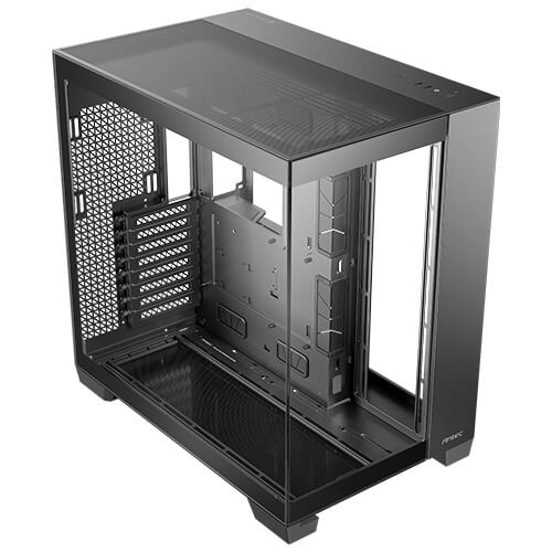 Antec C8 E-ATX, mATX, ITX, Seamless Edge View Front and Side, USB-C, 4mm Tempered Glass, 360mm liquid cooler top, bottom, side. 2x USB 3.0 Black Case.