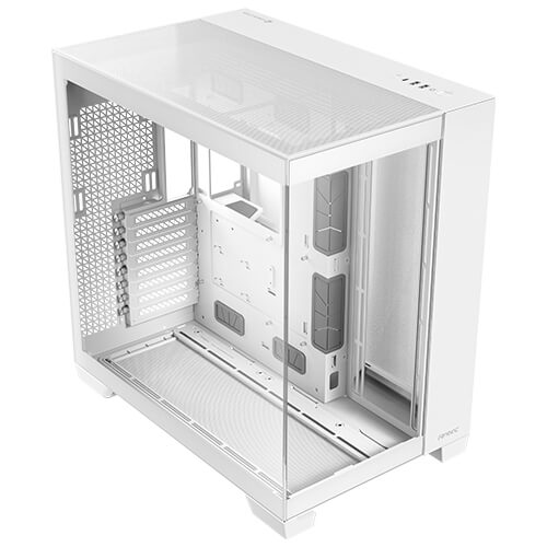 Antec C8 White E-ATX, mATX, ITX, Seamless Edge View Front and Side, USB-C, 4mm Tempered Glass, 360mm liquid cooler top, bottom, side. 2x USB 3.0 White Case.