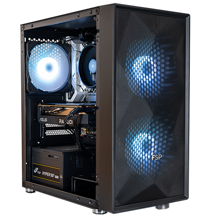 QuantumCrown. Ready To Go Gaming PC (CAN-S04977) AMD R5-7500F, Radeon RX7600 8GB, 16GB RAM, 1TB SSD, Win 11 Home, 3Y Warranty