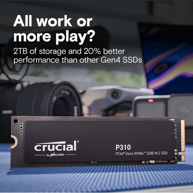 Crucial CT1000P310SSD8 P310 1TB Gen4 2280 NVMe SSD 7100/6000 MB/s R/W, M.2 PCIe4, 5yrs