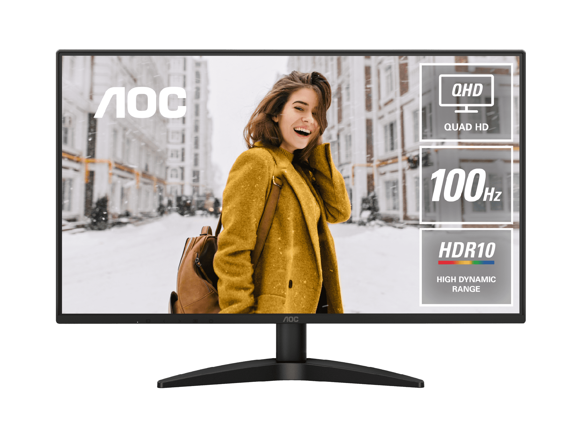 AOC Q27B36 27" QHD 100Hz Monitor. 2560 × 1440 (QHD), 100Hz, 1ms, HDR10, IPS, Upgraded 3-Sided Frameless