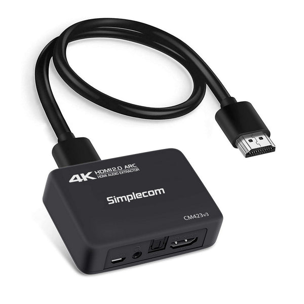 Simplecom CM423v3 HDMI 2.0 Audio Extractor Optical SPDIF + 3.5mm Stereo with ARC 4K@60Hz