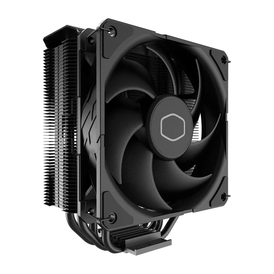 Cooler Master RR-S4KK-25SN-R1 Hyper 212 Black, Full Black Coated, 1x 120mm SickleFlow Edge Fan, CryoFuze Thermal Paste Included.