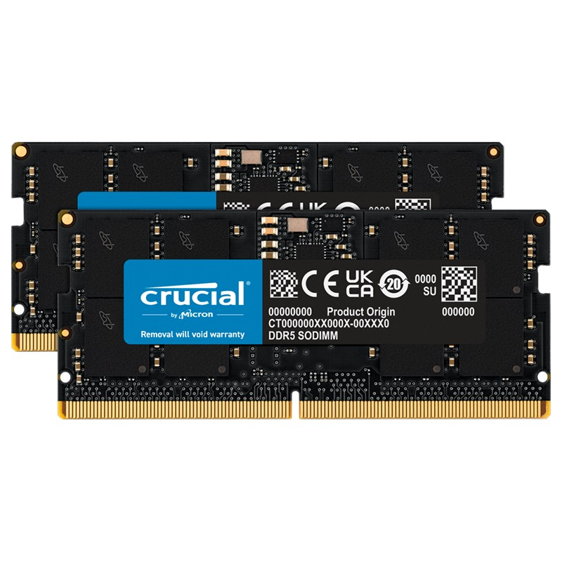 Crucial CT2K16G56C46S5 32GB (2x16GB) DDR5 SODIMM 5600MHz CL46 Notebook Laptop Memory