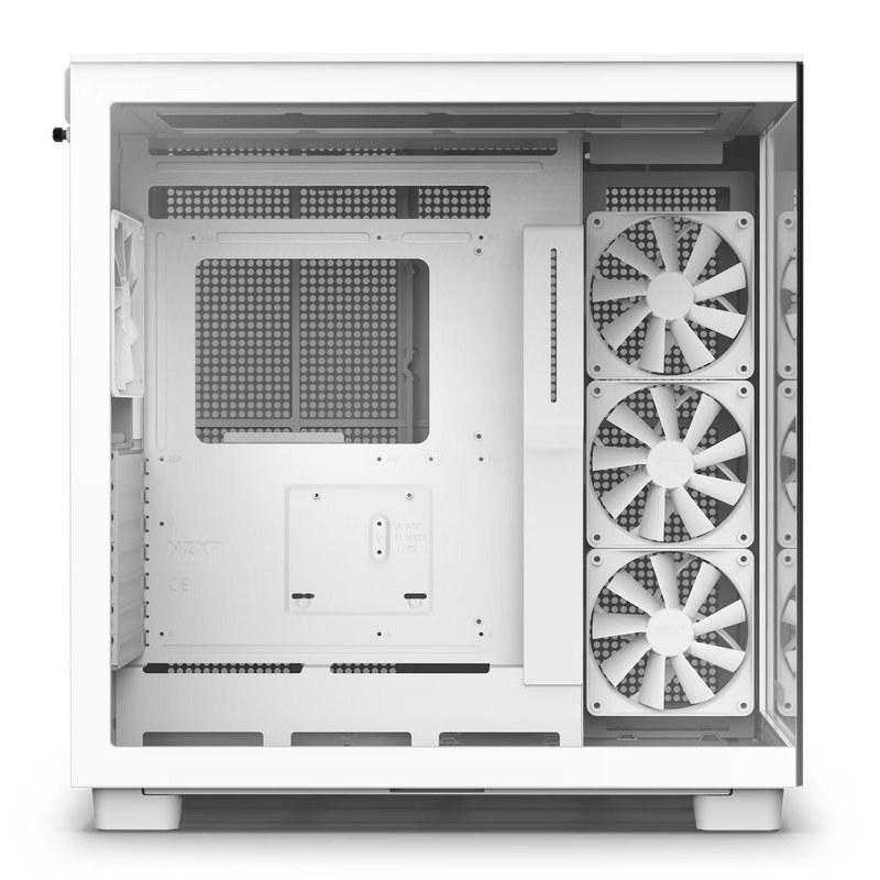 NZXT CM-H91FW-S1 H9 Flow (2023) Dual-Chamber Mid-Tower Case without Fans (SI) - All White