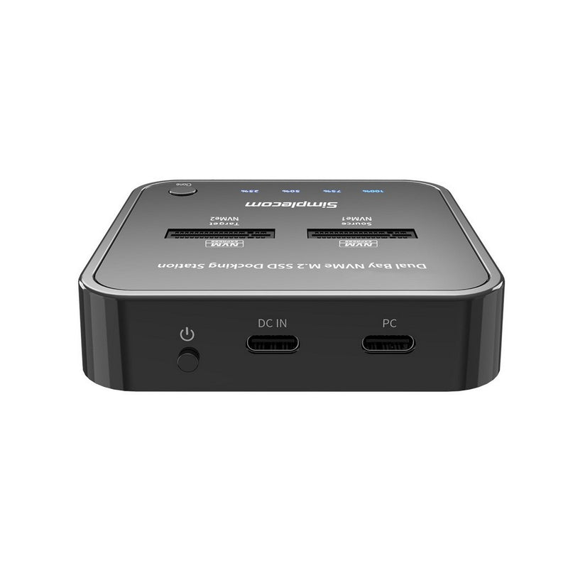 Simplecom SD550 USB 3.2 Gen2 to Dual Bay NVMe M.2 SSD Docking Station Duplicator Offline Clone