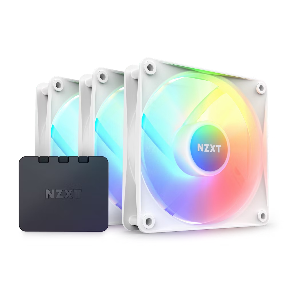 NZXT RF-C12TF-W1 F120RGB Core - 120mm Hub-mounted RGB Fan - Triple Pack (White) w/RGB Controller