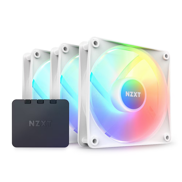 NZXT RF-C12TF-W1 F120RGB Core - 120mm Hub-mounted RGB Fan - Triple Pack (White) w/RGB Controller