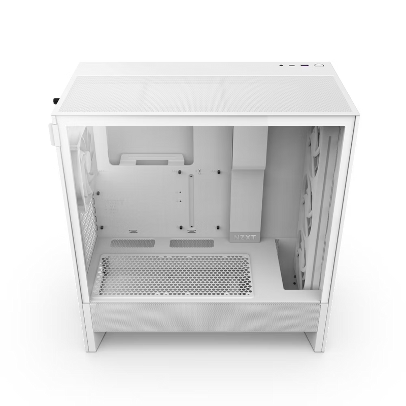 NZXT CC-H52FW-R1 H5 FLOW RGB 2024 ATX MID WITH RGB FANS. 1*360mm RGB Fan and 1*120mm Case Fan included, White