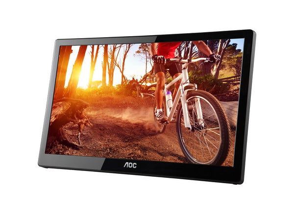 AOC E1659FWU/75 15.6inch Portable LED Monitor, 1366x768, 8ms, 500:1 Contrast, USB3.0 Powered, VESA, Carry Pouch