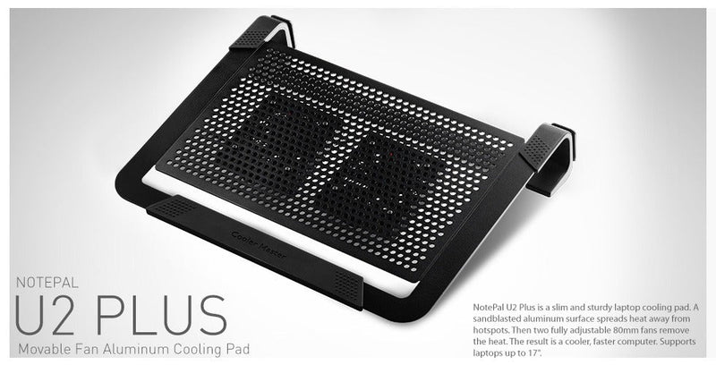 Cooler Master NotePal U2 Plus notebook cooling pad 43.2 cm (17") Black