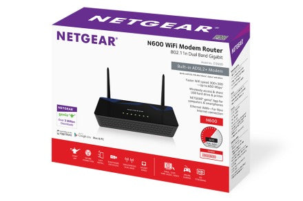 Netgear D3600 ADSL2+ Dual Band  Wireless-N600 Modem-Gigabit Router